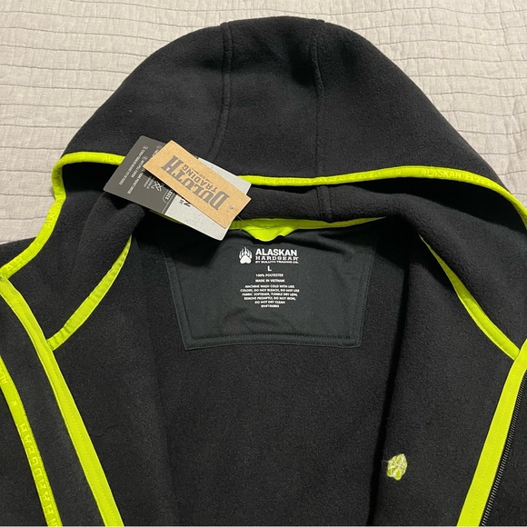 Alaskan HardGear by Duluth Trading Men's Fleece Hooded Black Full Zip Vest Large - Picture 2 of 9